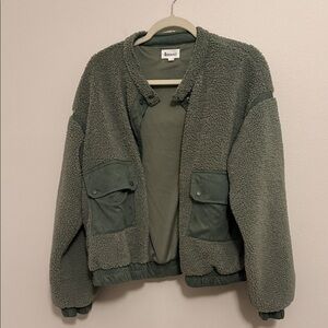 Cozy Olive Teddy Jacket